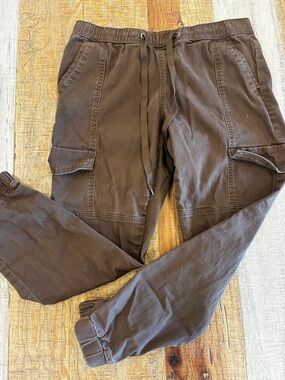 Rewash Brown Ankle Cargo Jogger Pants